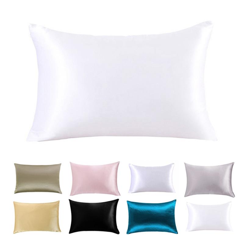 Изображение товара: 18 Colors 100% Silky Pillowcase Soft Nature Mulberry Silk Satin Pillow Cover For Skin And Sleep Pillow Case with Hidden Zipper