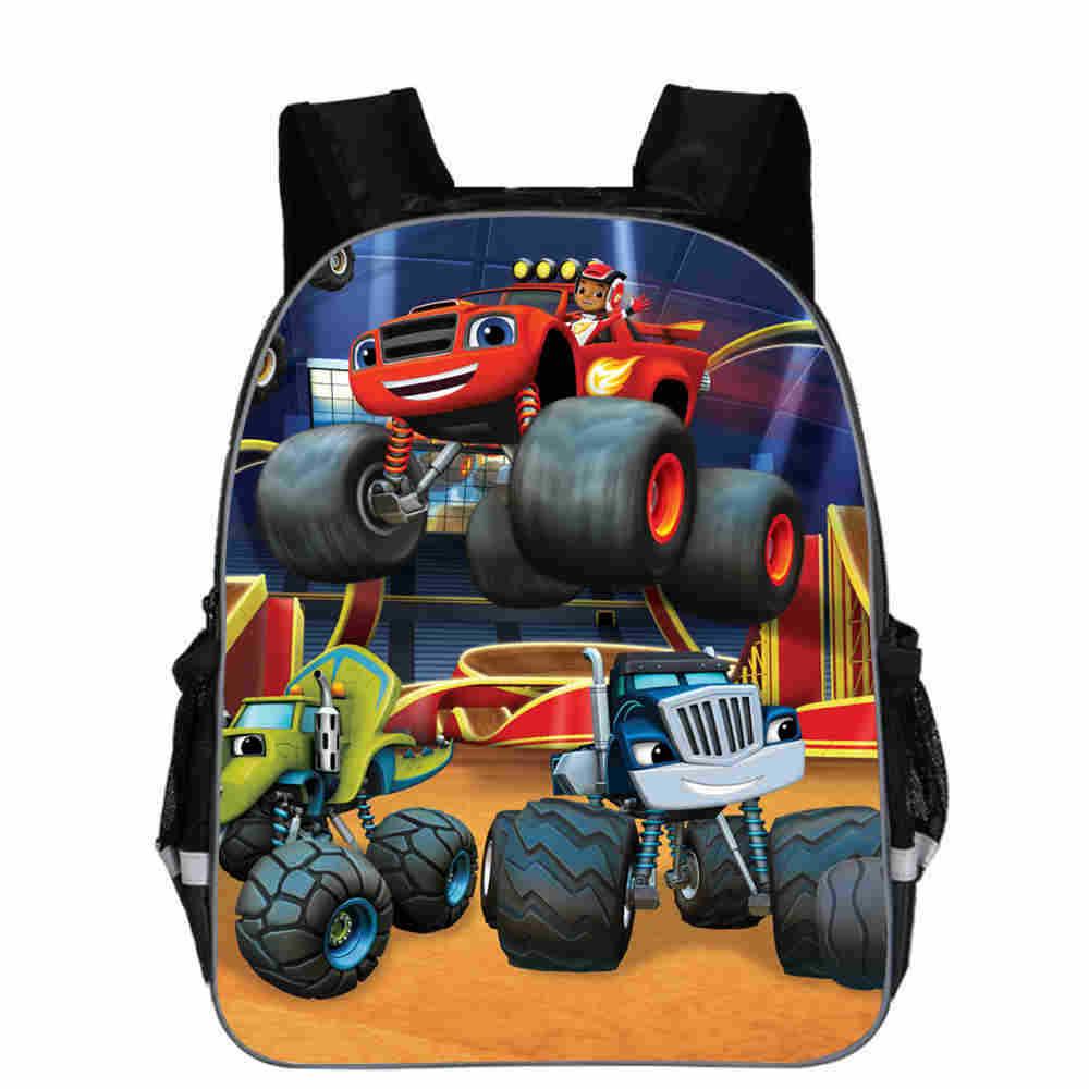 Изображение товара: Рюкзак для мальчиков с мультипликационным принтом Blaze And The Monster машины, детские школьные сумки, рюкзаки, сумка для книг для детского сада
