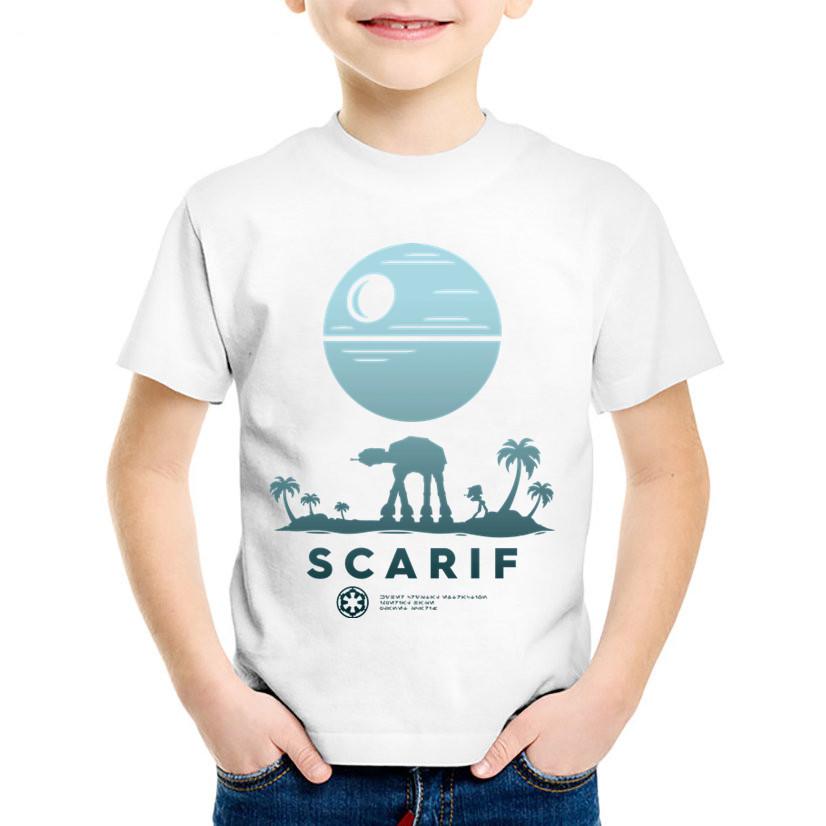 Изображение товара: Детская футболка с мультяшным принтом для мальчиков, модные детские футболки, детская летняя одежда, повседневные топы для девочек с круглым вырезом, детская одежда