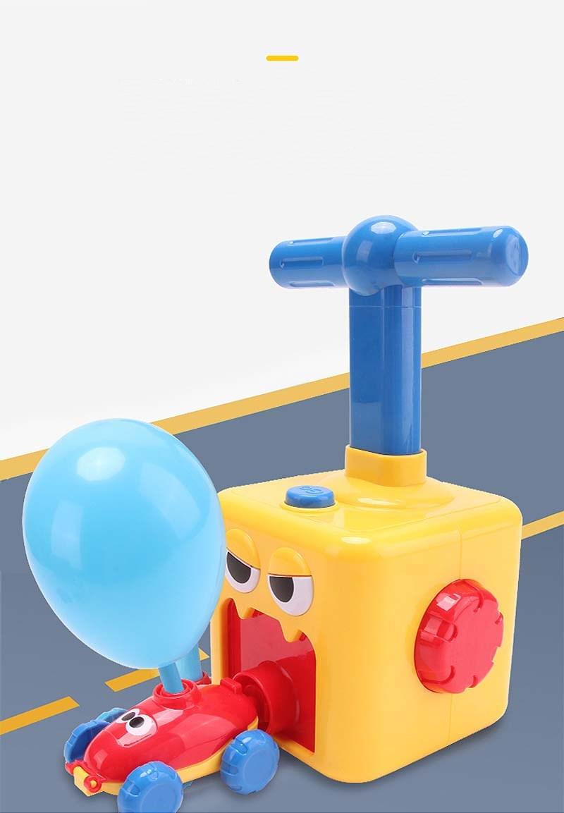 Изображение товара: Детский воздушный шар пусковой автомобиль головоломка Забавный инерционный пресс игрушка два в одном Мощный Автомобиль научный эксперимент подарок для раннего развития