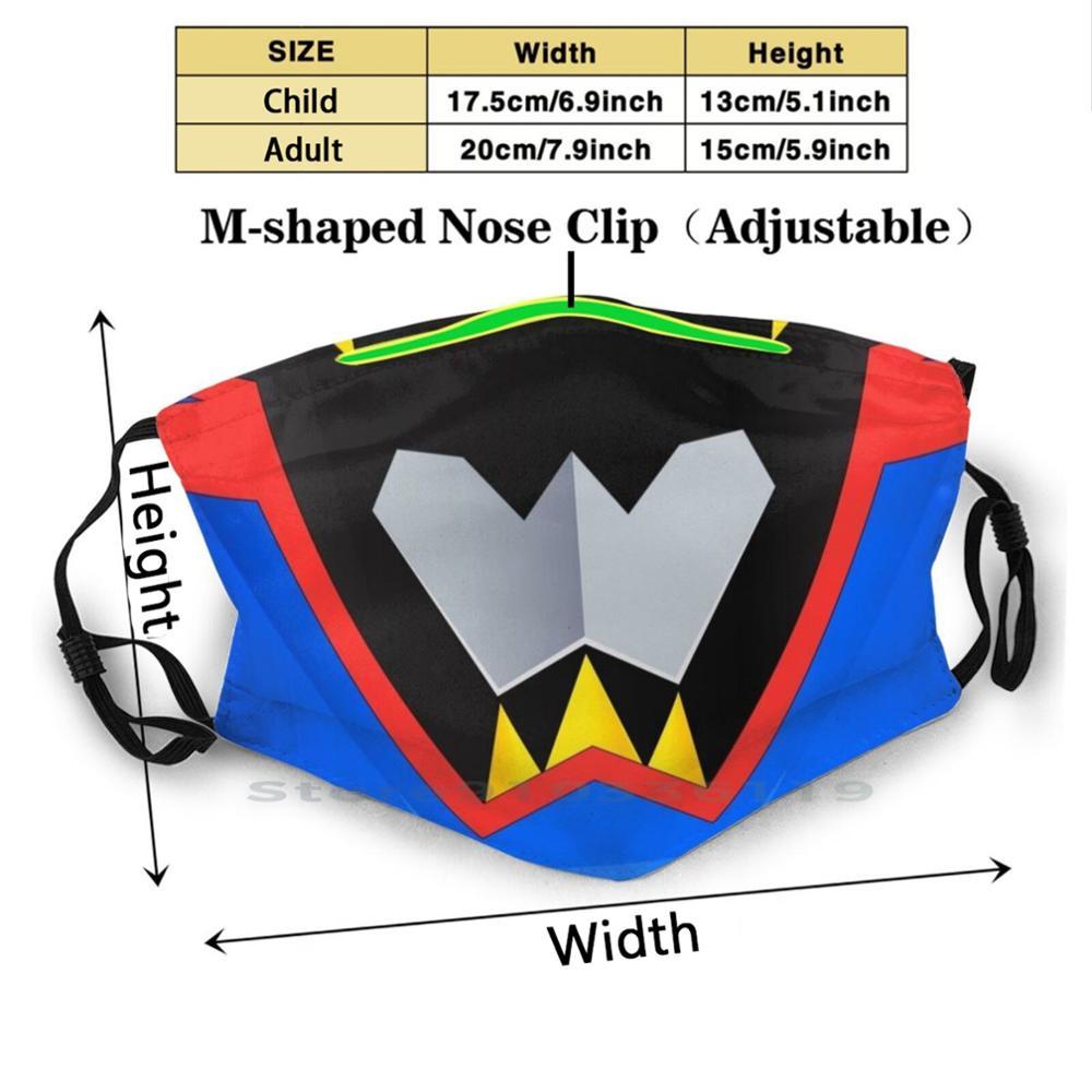 Изображение товара: Deathryuger рот дизайн Пылезащитный фильтр смываемая маска для лица дети смерти динозавр синий