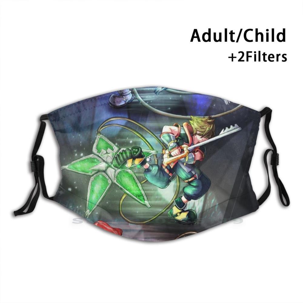 Изображение товара: Destiny Island Trio Stars ( Kingdom Hearts ) ( Dim Lights) многоразовая печатная маска для рта Pm2.5 с фильтром «сделай сам», детская маска для рта Kingdom Hearts