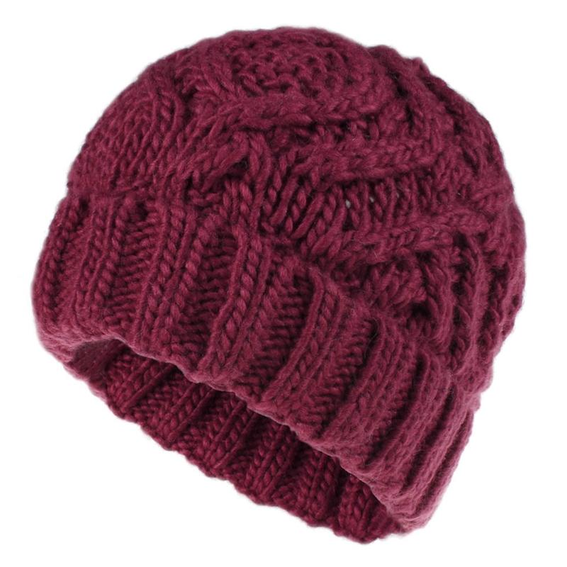 Изображение товара: Зимняя теплая вязаная шапка унисекс, Шапка-бини с ромбовидным узором, однотонная шапка с манжетами и черепом Y1QD