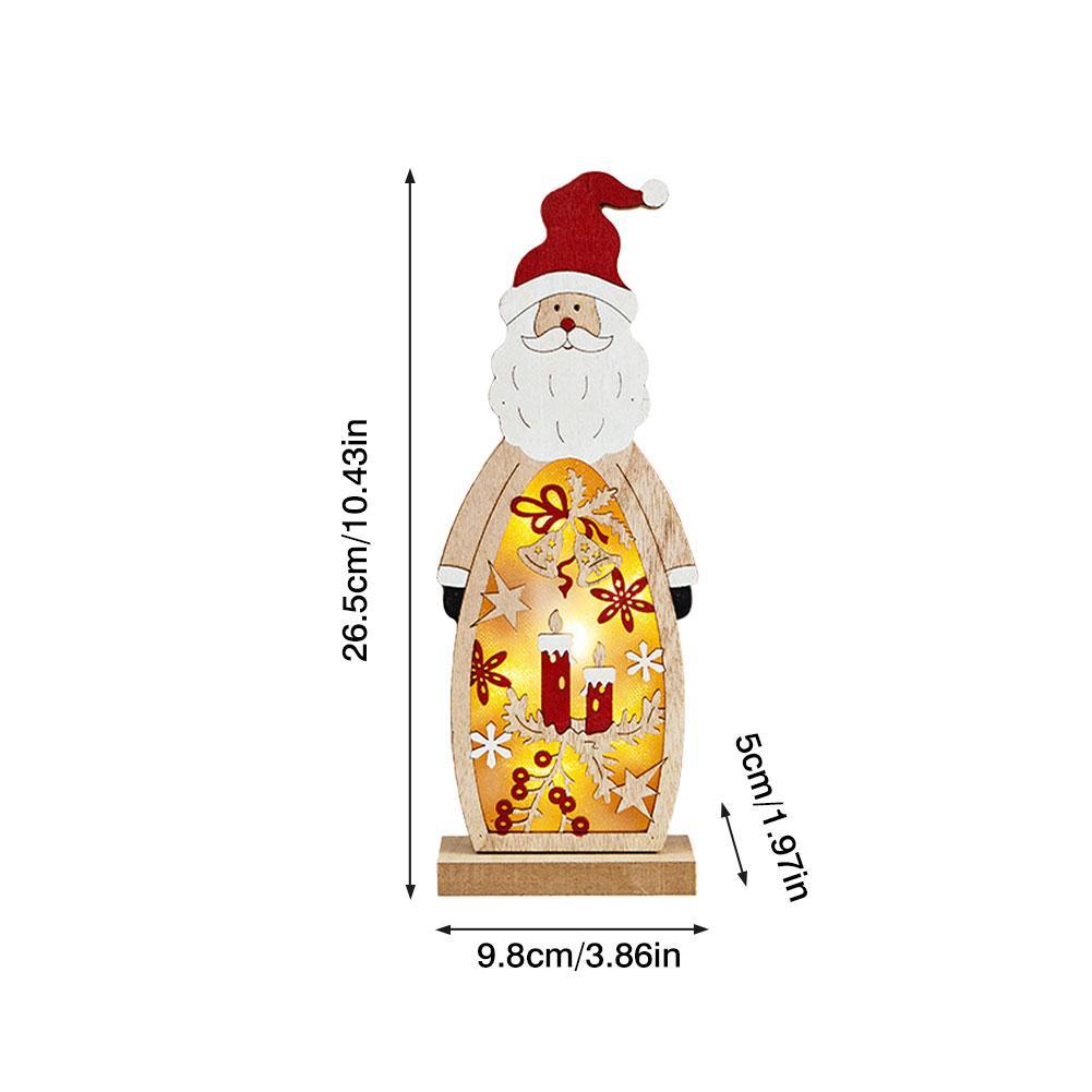 Изображение товара: Рождественский деревянный светодиодный светильник, Настольная декоративная подарочная настольная лампа, светодиодная настольная лампа, светодиодный ночсветильник вечерние праздничный подарок, Декор