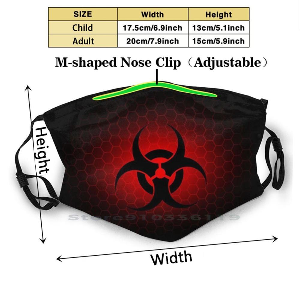 Изображение товара: Биоаз! (Красный) многоразовый фильтр Pm2.5 для печати «сделай сам», маска для рта, Детская биоопасная опасная дистанция