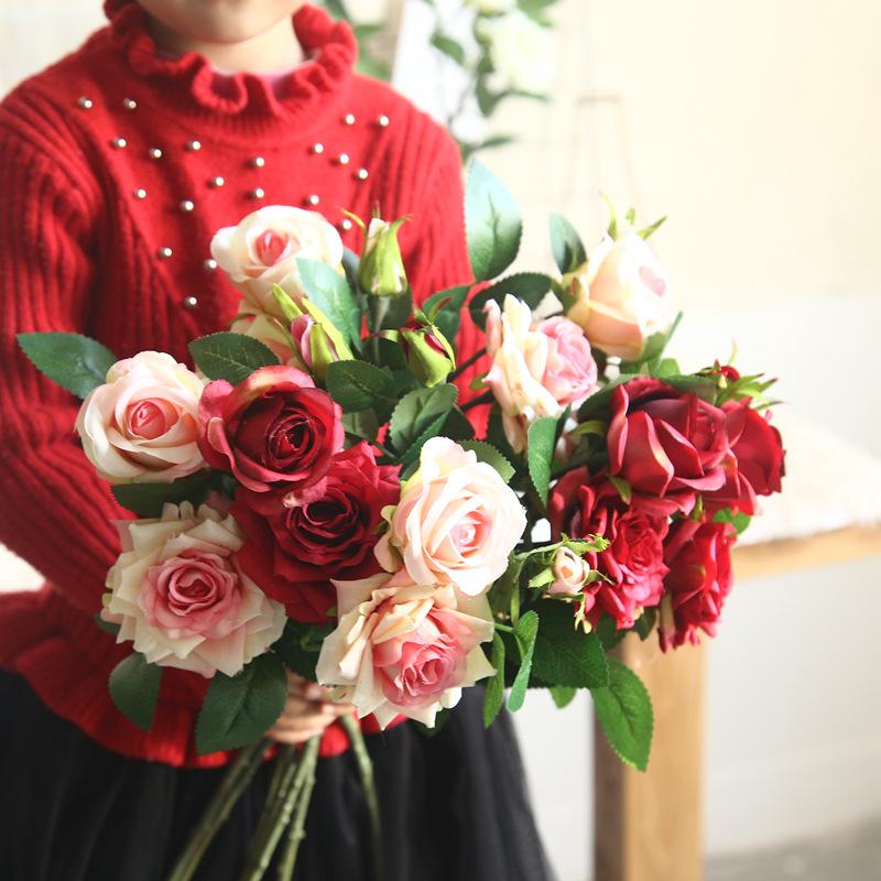 Изображение товара: Искусственный цветок, растение, стена в горшке, фотография для украшения дома, новая свадебная Роза, Цветочная стена, 1 шт.