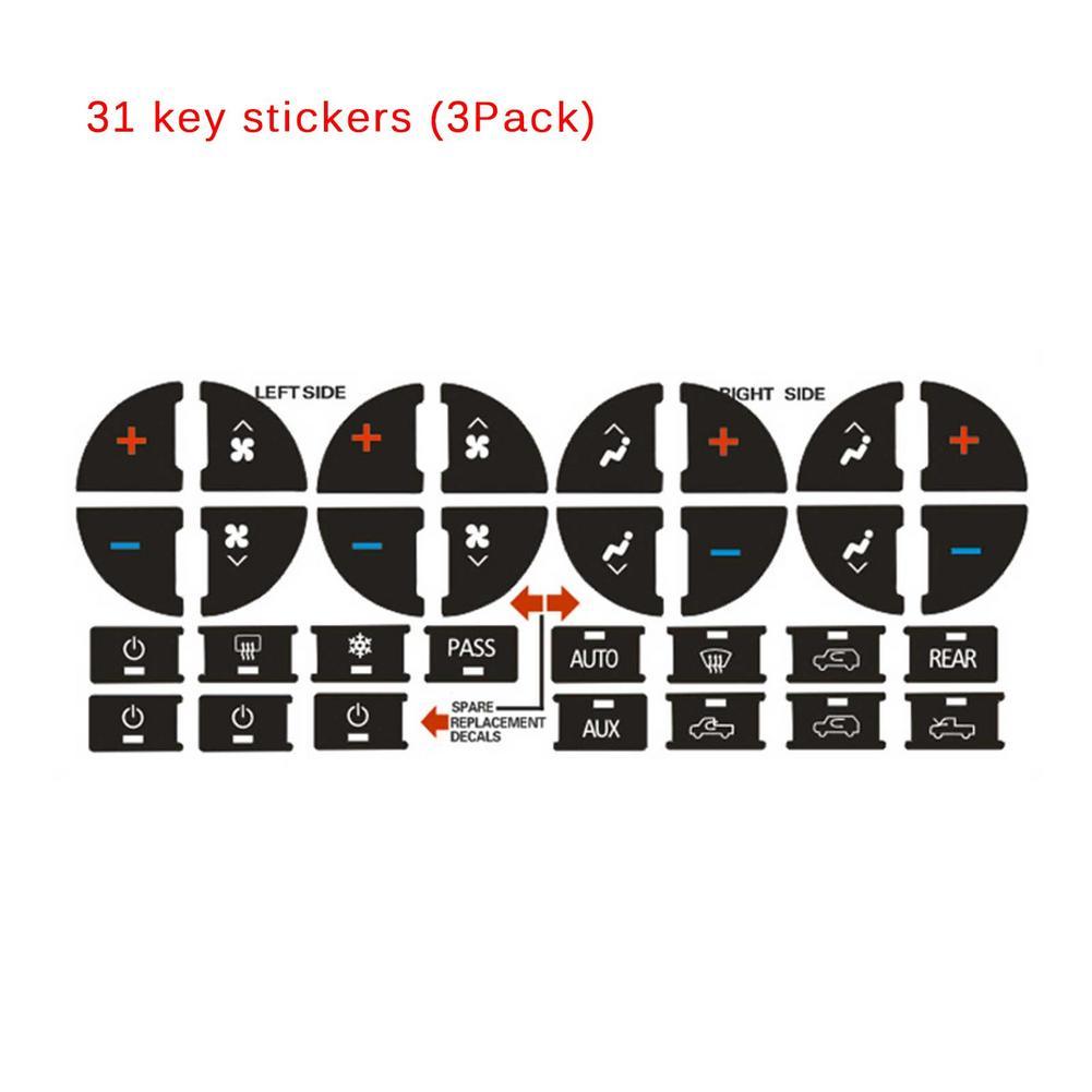 Изображение товара: 3 Pcs AC Button Repair Decals Stikers Type A B C D 16-key Central Control Radio Button Stikers Kit For Fixing Worn Interior
