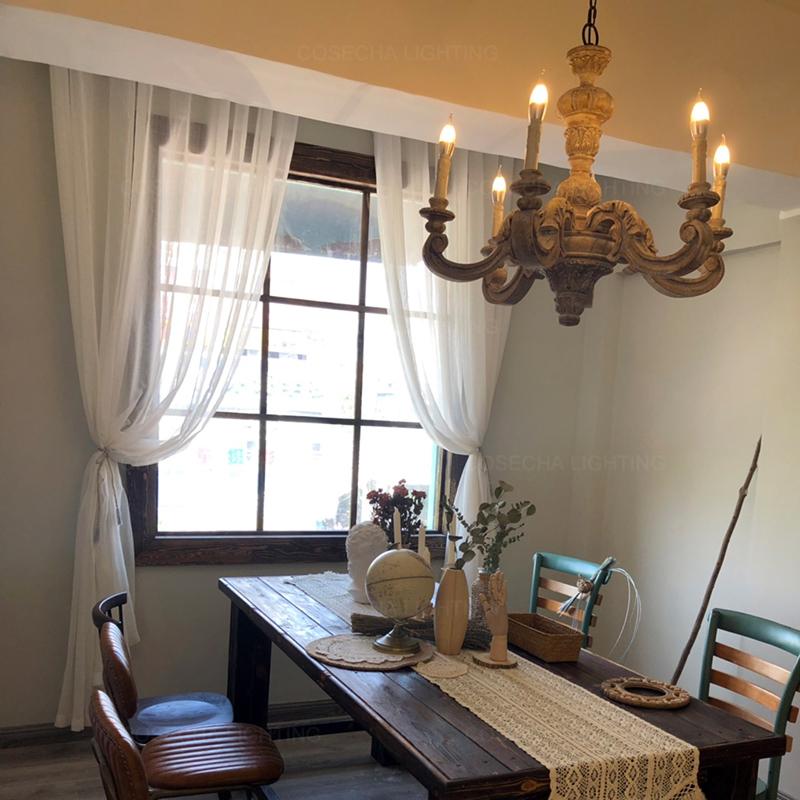 Изображение товара: Винтажная деревянная/спальная люстра в стиле ретро, белая лампа для гостиной, Скандинавская лестница, столовая, освещение в стиле арт-деко