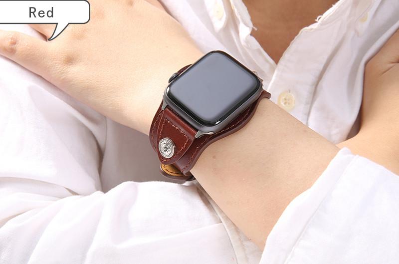 Изображение товара: Кожаный ремешок в стиле ретро для Apple Watch Band 44 40 мм, натуральная кожа, ретро браслет 38 42 мм для Iwatch Series 5/4/3/2, браслет