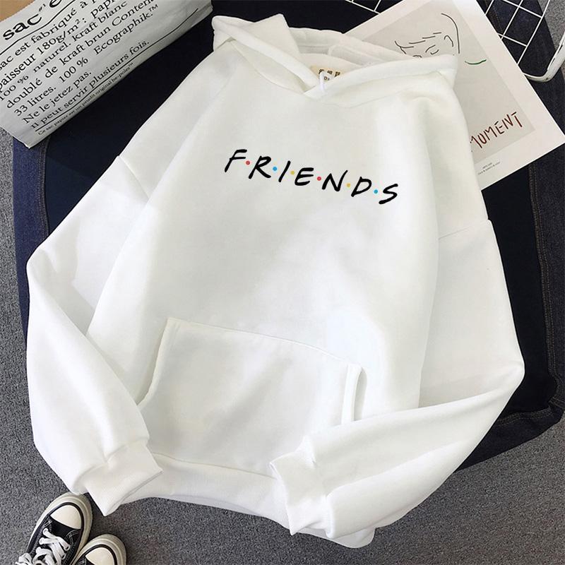 Изображение товара: Худи в стиле Харадзюку, пуловер для женщин, для друзей, элегантные женские спортивные худи, белая детская одежда