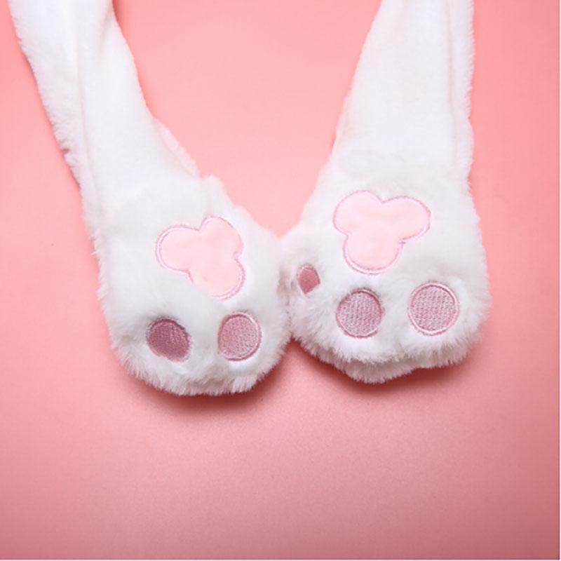 Изображение товара: Милый кролик, плюшевая шапка, розовый, белый, привлекательный, дети, милая движущаяся шапка кролика с ушами, танцевальная плюшевая игрушка, подарок для девочки