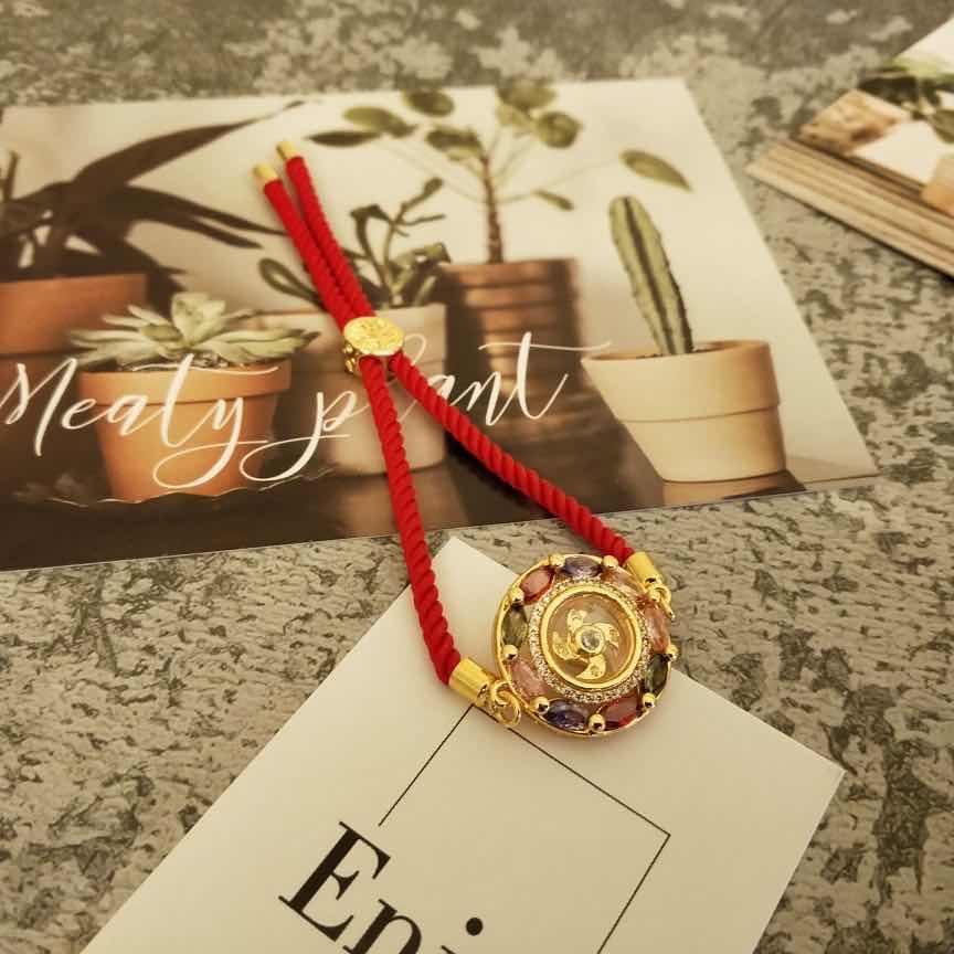 Изображение товара: Храм Longpo ломает красный веревочный переводной браслет Tai Sui идет и идет на удачу. Браслет может регулировать для мужчин и женщин
