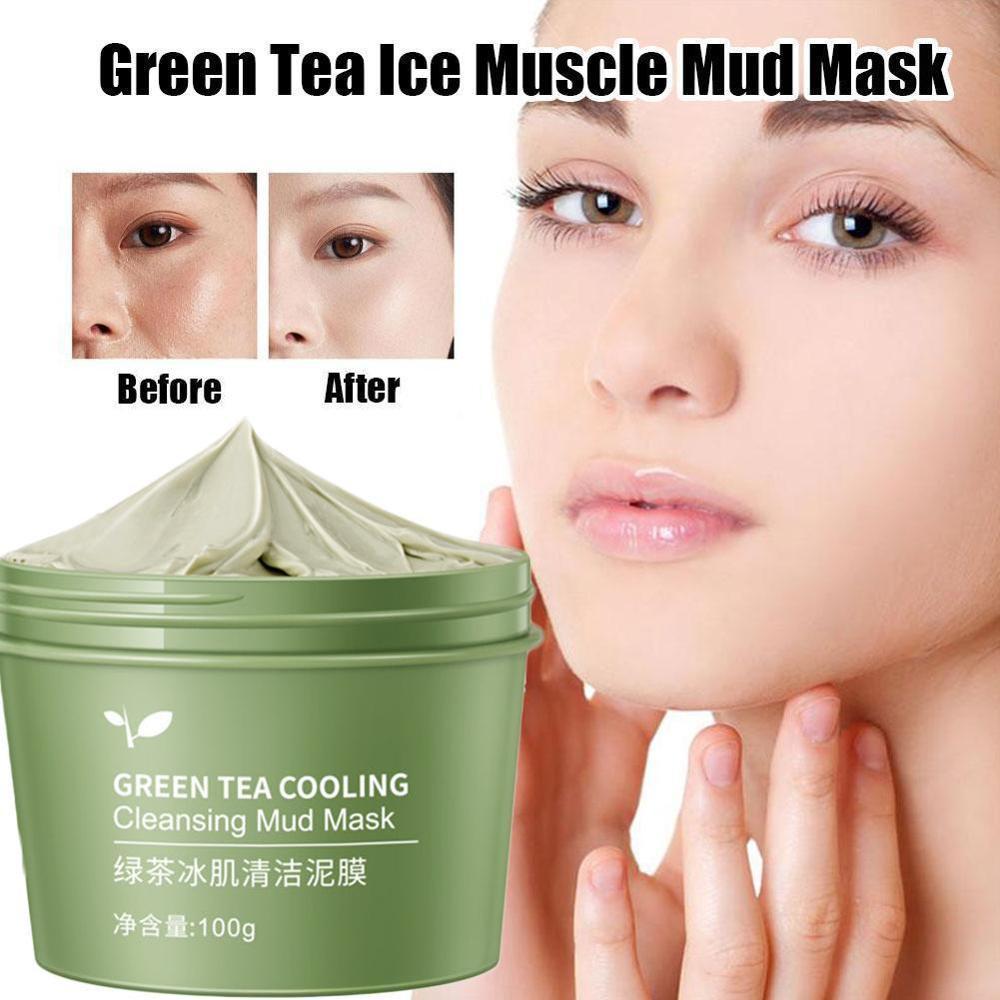 Изображение товара: Xuerouya ледяная маска для мышечного очищения зеленого чая 100 г глубокое очищение грязи увлажнение подтягивание пор Маска B8M5