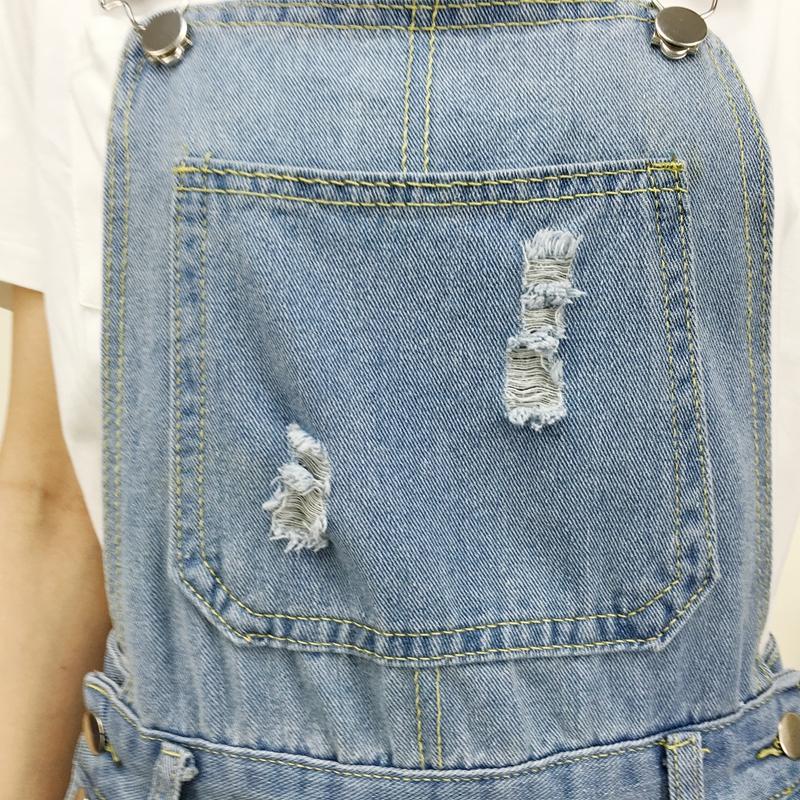Изображение товара: Женский джинсовый комбинезон Ulzzang, винтажный комбинезон до щиколотки с карманами в Корейском стиле, уличная одежда в стиле Харадзюку