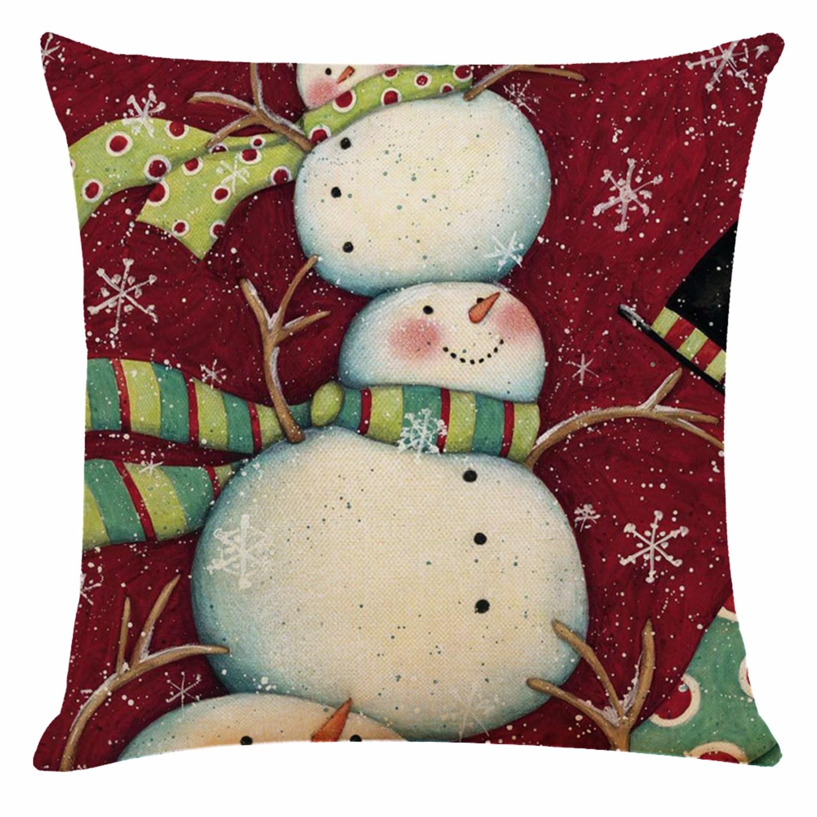 Изображение товара: Наволочка Ouneed Рождественский Чехол на подушку, мягкая, с принтом снеговика, пингвина, подушка для автомобиля