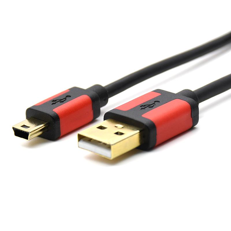 Изображение товара: 3 фута 1 м 6 футов 1,8 м Мини USB-кабель USB кабель для передачи данных и зарядки Позолоченные разъемы для камеры GPS PDAs exteral hardisk