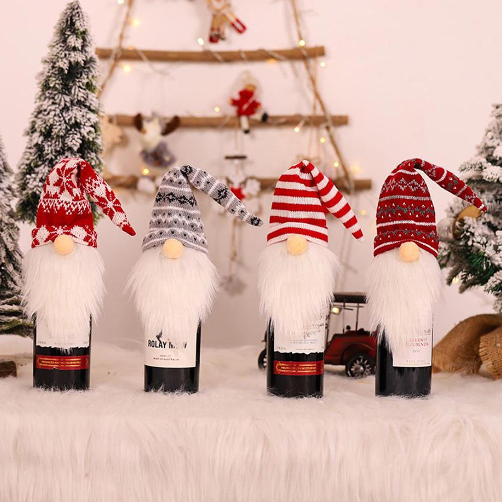 Изображение товара: Крышка для бутылки вина топперы, Рождество гномов украшение для бутылки шампанского для украшения стола