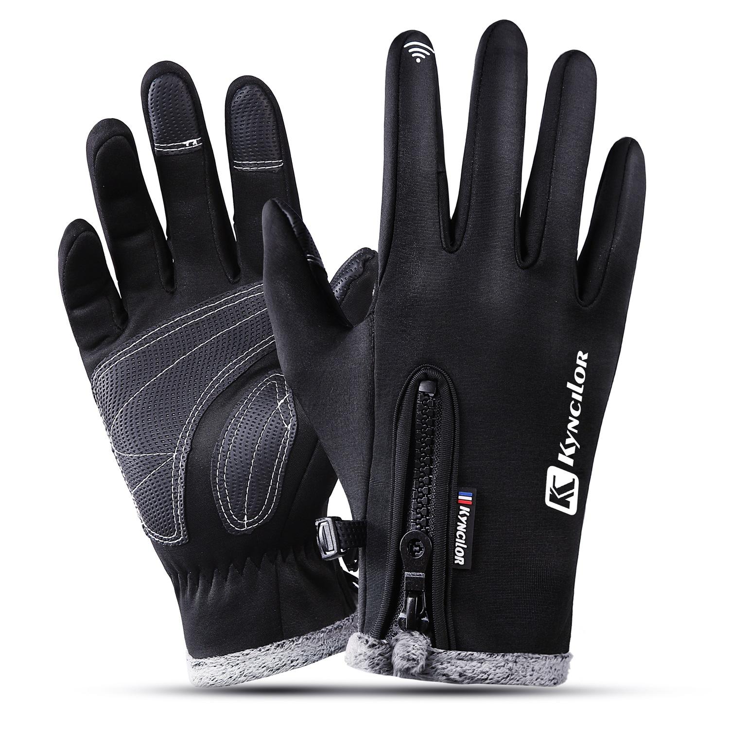 Изображение товара: Велосипедные перчатки полный палец зимних Водонепроницаемый мужские и женские сенсорный Экран велосипедные перчатки для MTB для спорта с защитой от ветра, защита от ветра, теплая 0018