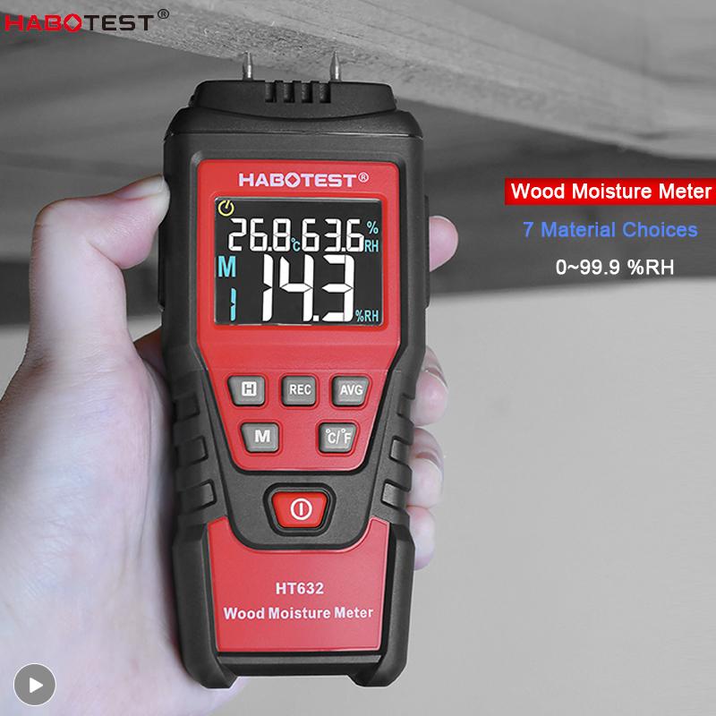 Изображение товара: Измеритель влажности древесины, тестер влажности почвы, двухконтактный цифровой детектор влажности древесины с ЖК-дисплеем HABOTEST HT632 высокая точность гигрометр измеритель влажности влагомер для древесины