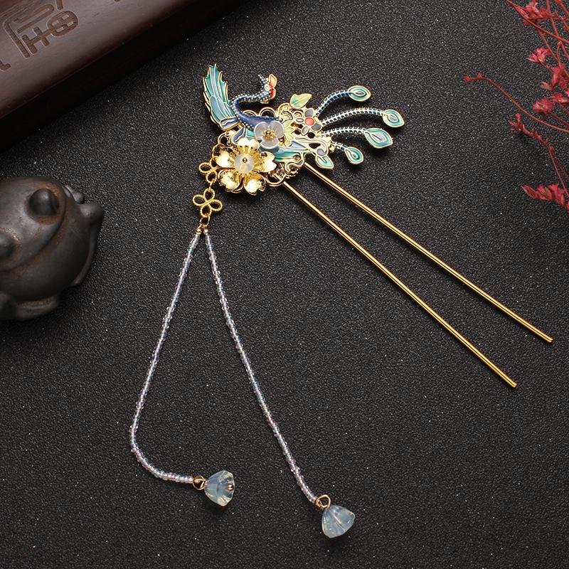 Изображение товара: Оригинальные аксессуары для волос Hanfu Kanzashi, корона для волос, набор украшений для волос с длинной кисточкой