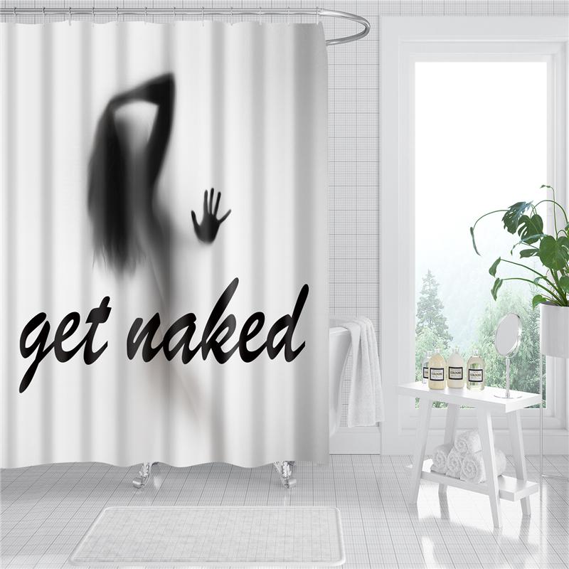 Изображение товара: Занавеска Для ванны и душа с 3D изображением привлекательной девушки, s занавеска из полиэстера, моющаяся занавеска для ванной с крючками, аксессуары