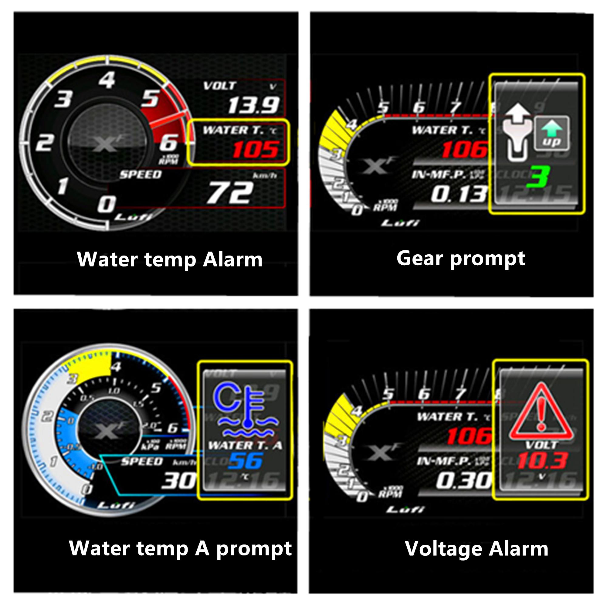 Изображение товара: Lufi XF OBD2 цифровой турбонаддув давления масла и воды датчик температуры для автомобилей об/мин соотношение воздуха и топлива уровень топлива Скорость EXT масляный измеритель