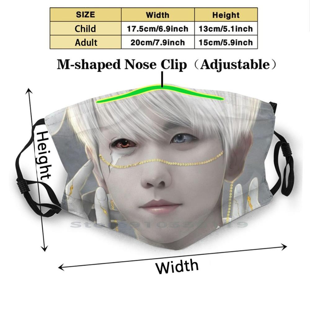 Изображение товара: Многоразовая маска для рта и лица с фильтрами для детей, фасад Baekhyun Fanart Kpop