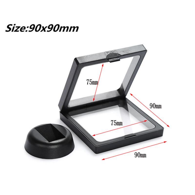 Изображение товара: 90*90mm PET Membrane Jewelry Display Ring Earring Ancient Coin Display Box Stand Protect Jewelry Display Case Earring Display