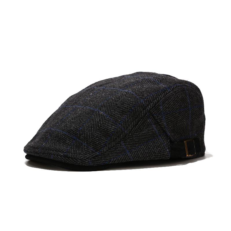 Изображение товара: Осень-зима 2020, новый берет, мужская, британская ретро Кепка, женская, клетчатая шляпа, уличная, уличная, восьмиугольная шляпа