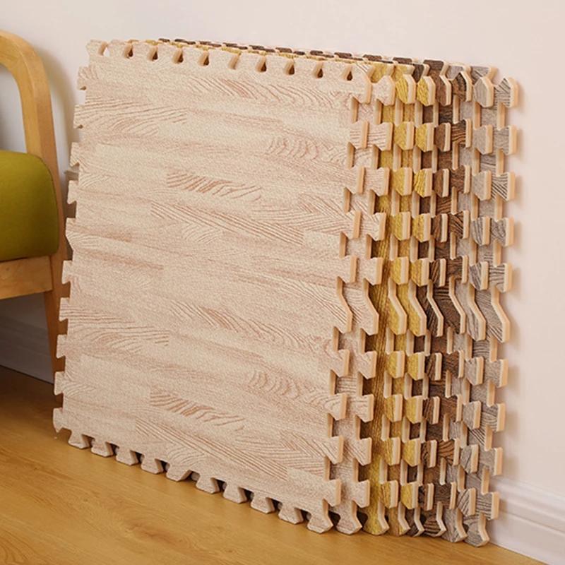 Изображение товара: Деревянный коврик-пазл, детский игровой коврик из пены, сращивающийся мягкий современный напольный ковер для гостиной, Ползания