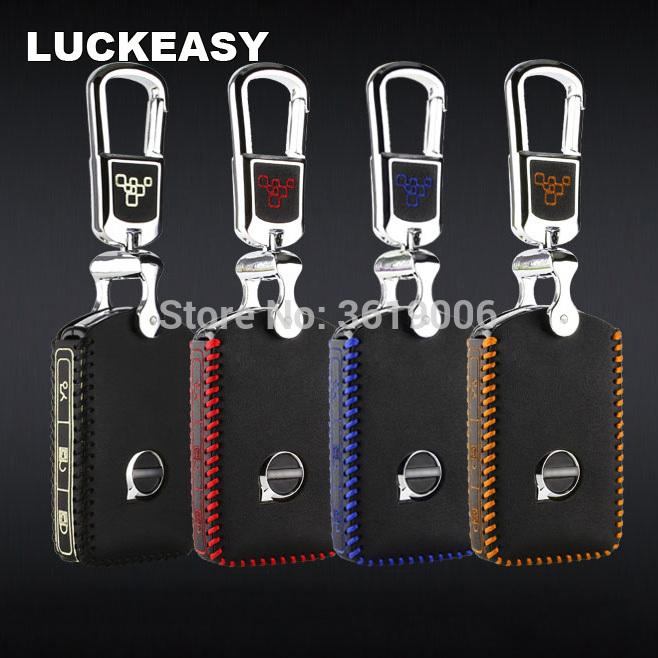 Изображение товара: Высококачественный кожаный чехол для ключа дистанционного управления LUCKEASY, чехол-держатель для Volvo XC90