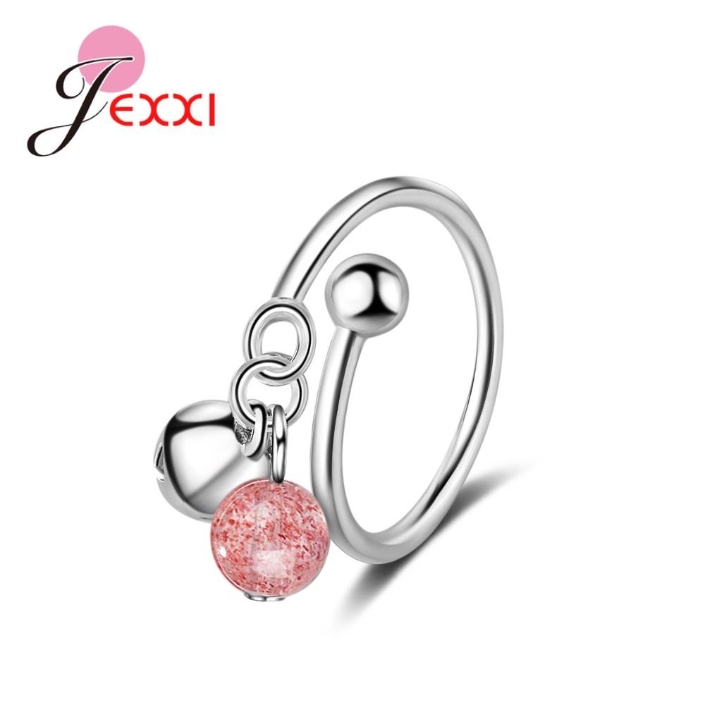 Изображение товара: Новое модное женское милое кольцо с кристаллами клубники, корейское кольцо из стерлингового серебра 925 пробы, регулируемые кольца на палец, ювелирные изделия, подарок для девочек