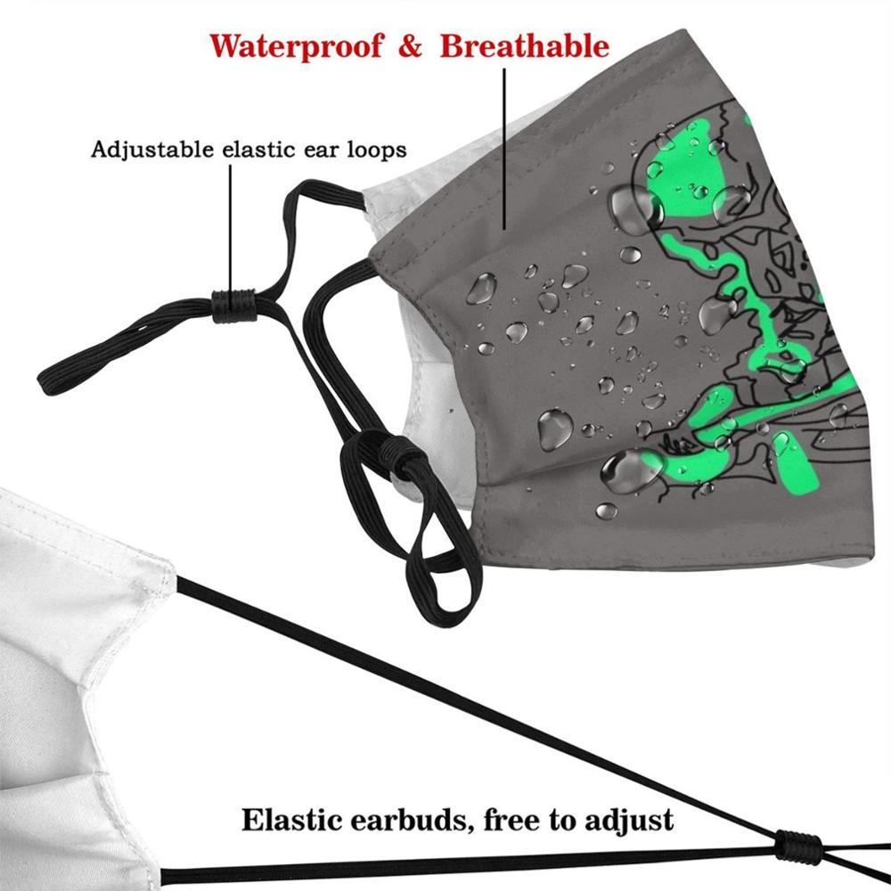 Изображение товара: Маска для лица с дымящимися косточками для взрослых и детей моющаяся смешная маска с фильтром кости черепа цвета зеленый черный белый розовый смешной веселый панк