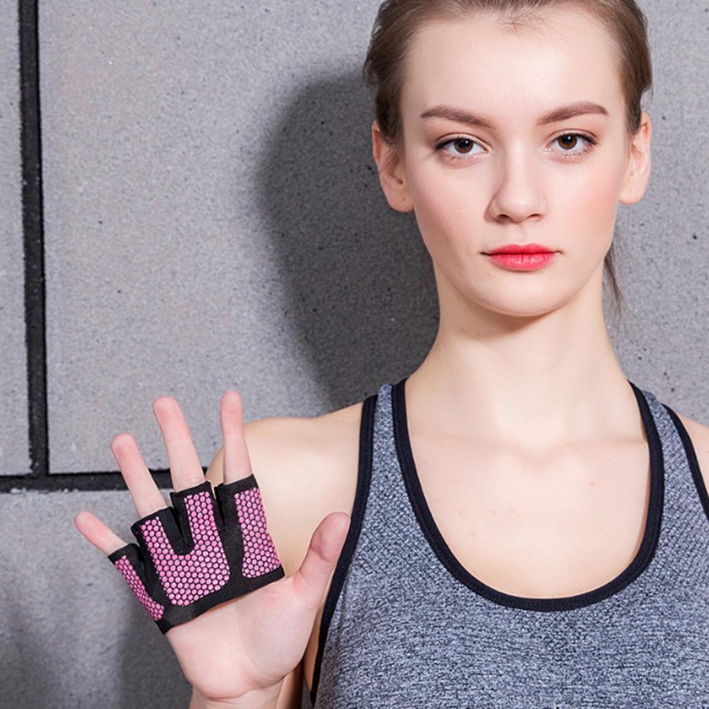 Изображение товара: Перчатки для фитнеса, половина пальцев, мужские и женские перчатки для кроссфита, перчатки для тренировок, силового подъема, бодибилдинга, защита для рук