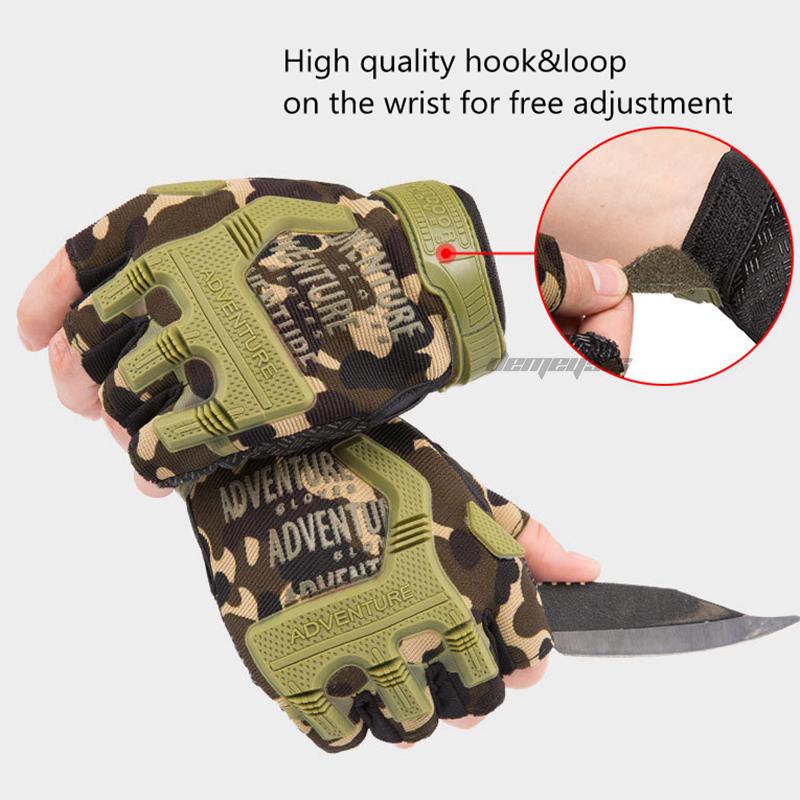 Изображение товара: Тактические перчатки без пальцев, мужские военные армейские спортивные перчатки до половины пальцев для вождения, стрельбы, езды на мотоцикле