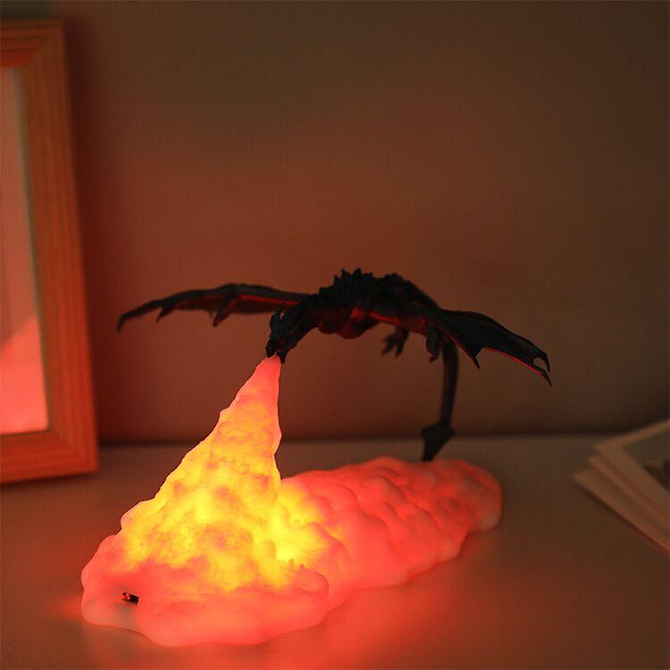 Изображение товара: Dropship 3D Printed LED Fire Dragon Lamps Night Light Rechargeable Mood Soft Light For Bedroom Kid Room Best Gifts For Kids