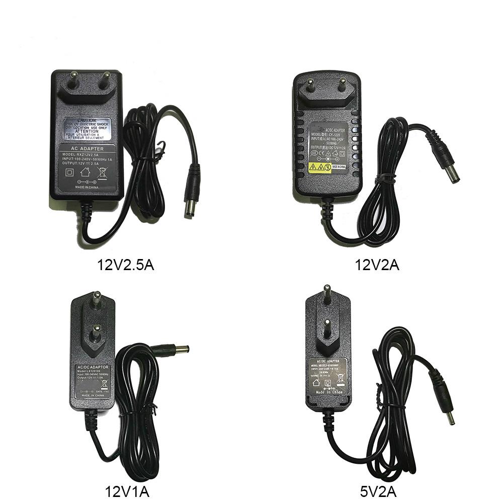 Изображение товара: ЕС AU UK US Тип штекера 12V2.5A 2A 1A 5,5 мм x 2,1 мм 5V2A 3,5 мм x 1,35 мм Питание AC 100-240V переменного тока в постоянный адаптер Разъем для видеонаблюдения IP Камера