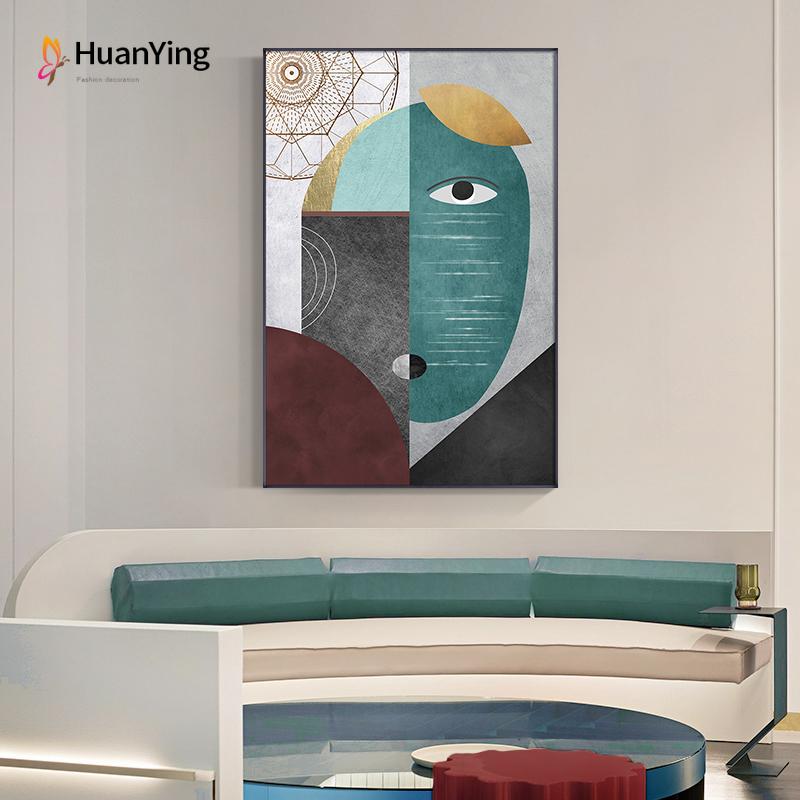 Изображение товара: Геометрическая абстрактная картина на холсте скандинавские постеры и принты лица настенные картины для гостиной модный домашний декор