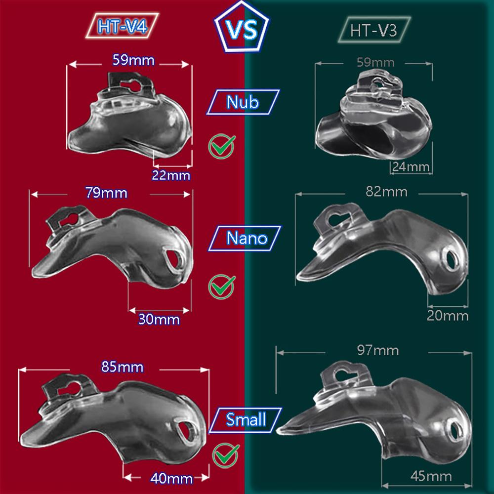 Изображение товара: 2021 Новый HT-V4 мешочек целомудрия, устройство для замок; Кольцо для пениса, клетка для Секс-игрушки для Для мужчин клетка пениса с фиксированным вытяжное кольцо взрослый продукт секса