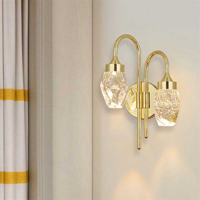 Изображение товара: OUTELA Modern Wall Lamp Crystal Sconce LED Indoor Wall Light Fixture Gold Luxury Decorations For Bedroom Living Room Office