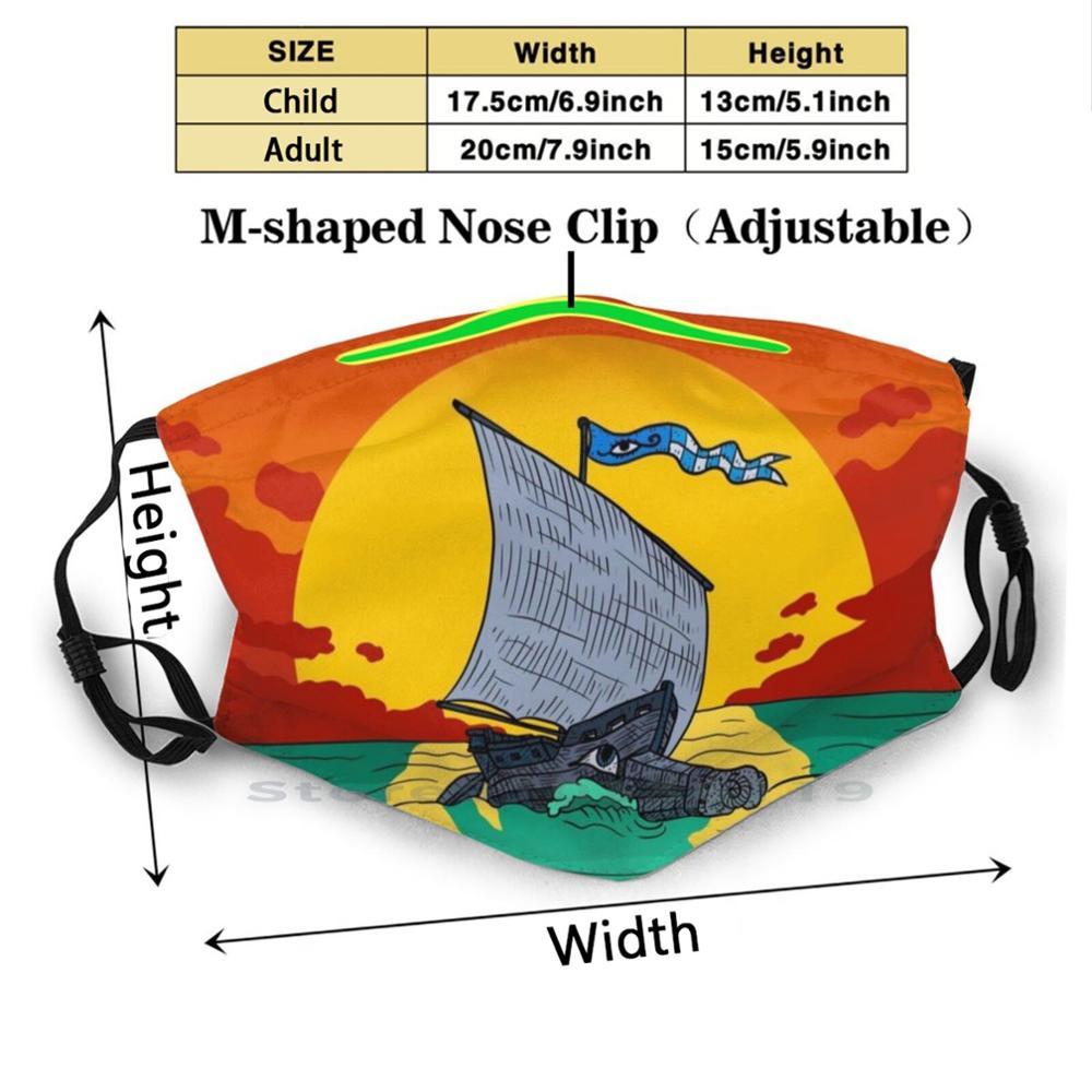 Изображение товара: Древняя Греческая кухня на закате. Многоразовая маска с принтом Pm2.5, фильтр, маска для лица для детей, корабль, море, греческая древняя лодка, Греция, парусник