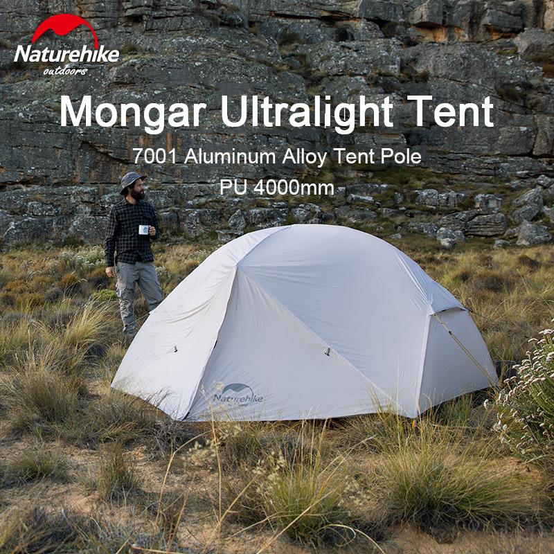 Изображение товара: Палатка Naturehike Mongar туристическая на 2 человек, Ультралегкая двухслойная, 20D, водонепроницаемая, для кемпинга, туристическое Походное снаряжение с подставкой
