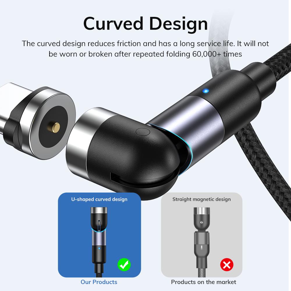 Изображение товара: Магнитный зарядный кабель Micro USB/C, с поворотом на 540 градусов, для iPhone 8, 11 Pro, XS Max, Samsung, Xiaomi