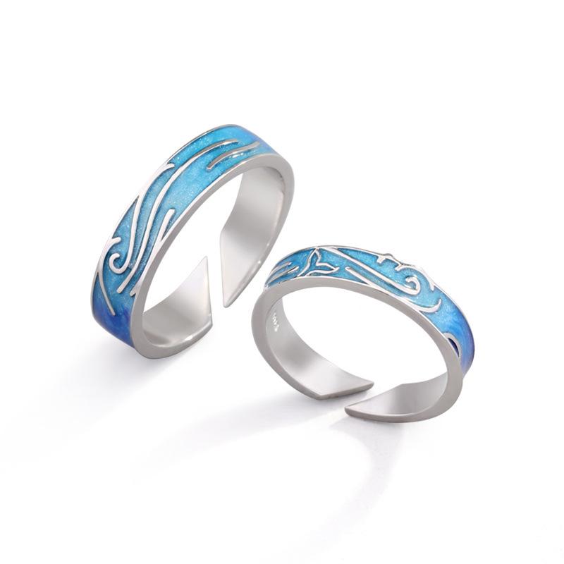 Изображение товара: Uloveido оригинальный дизайн 925 пробы Серебряное пшеничное кольцо пара мужской и женский открытие регулируемое кольцо SALRG8