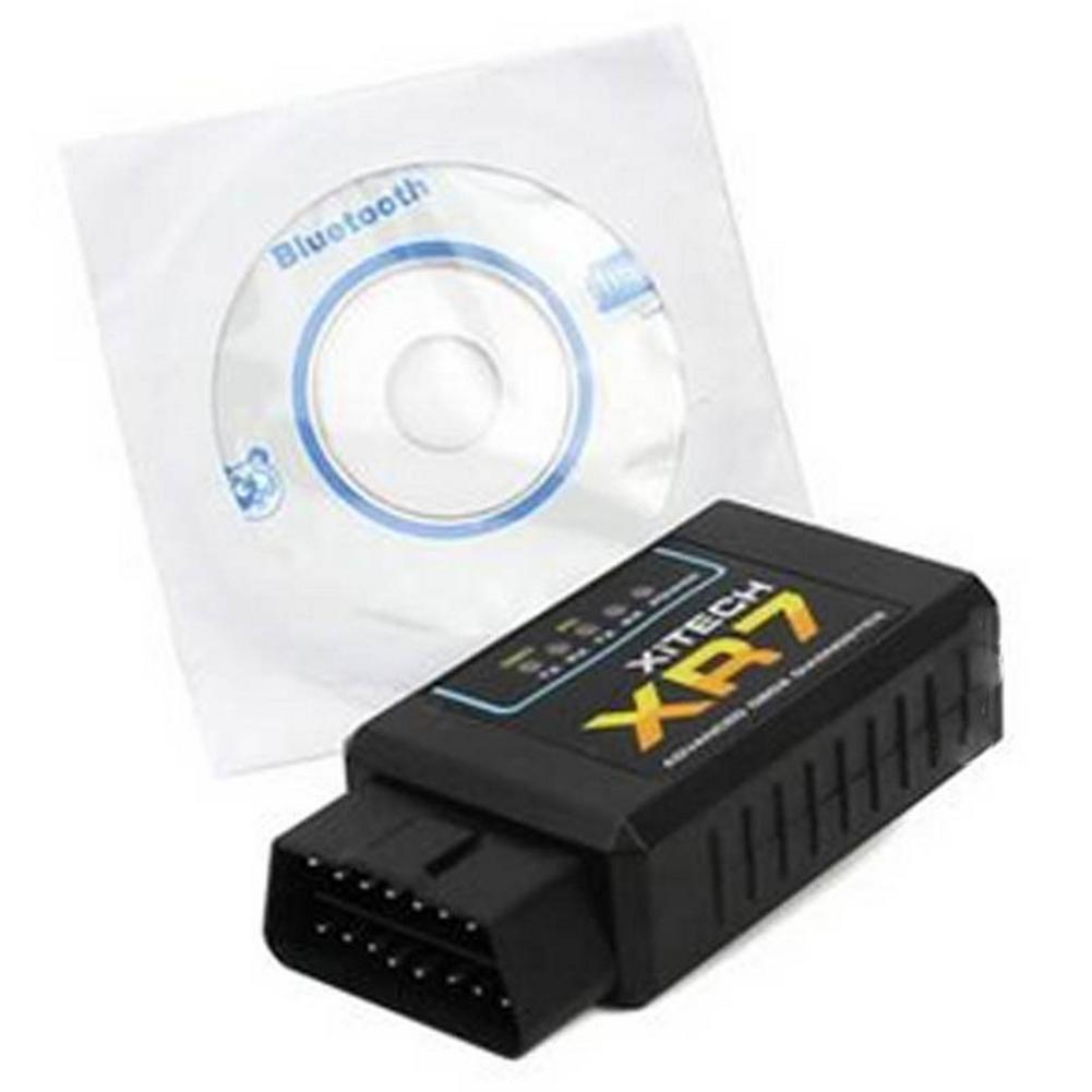 Изображение товара: Автомобильный Bluetooth-адаптер OBD2, считыватель кода ELM327, диагностическое устройство с 1 CD-диском