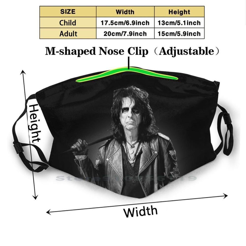 Изображение товара: Многоразовая маска для рта Alice Cooper с фильтром Pm2.5, детская, король, поп-музыка, певец, ролл, рокер, Боуи, бесплатная доставка, Боб, Дилан
