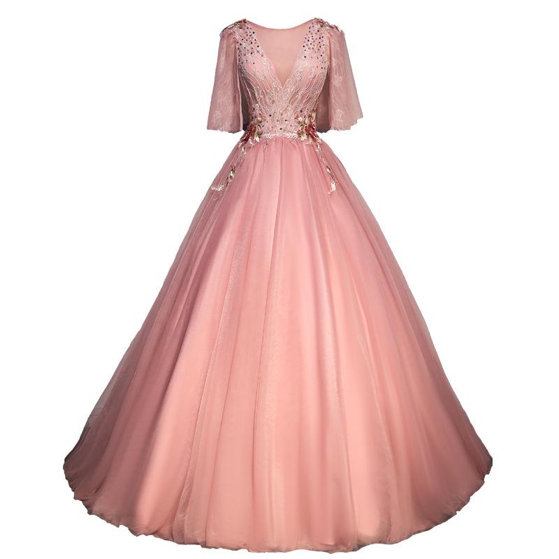 Изображение товара: Vestidos платье 2020 Новое Вечернее бальное платье с рукавом до локтя с милым цветочным принтом Quinceanera платья Robe De Bal размера плюс