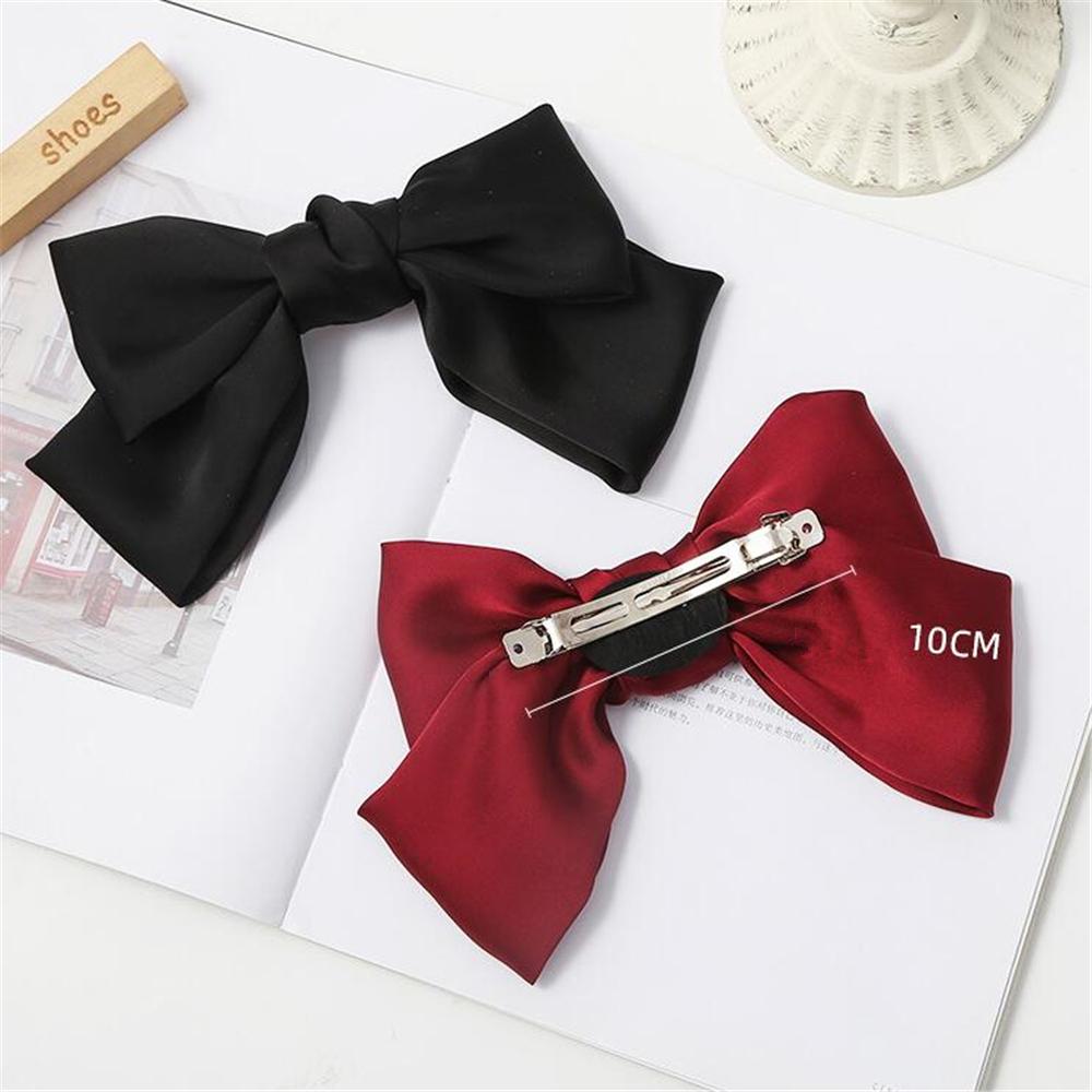 Изображение товара: Женская заколка для волос с большим бантом, Красная атласная Заколка-пряжка в стиле «Лолита», аксессуар для волос в Корейском стиле
