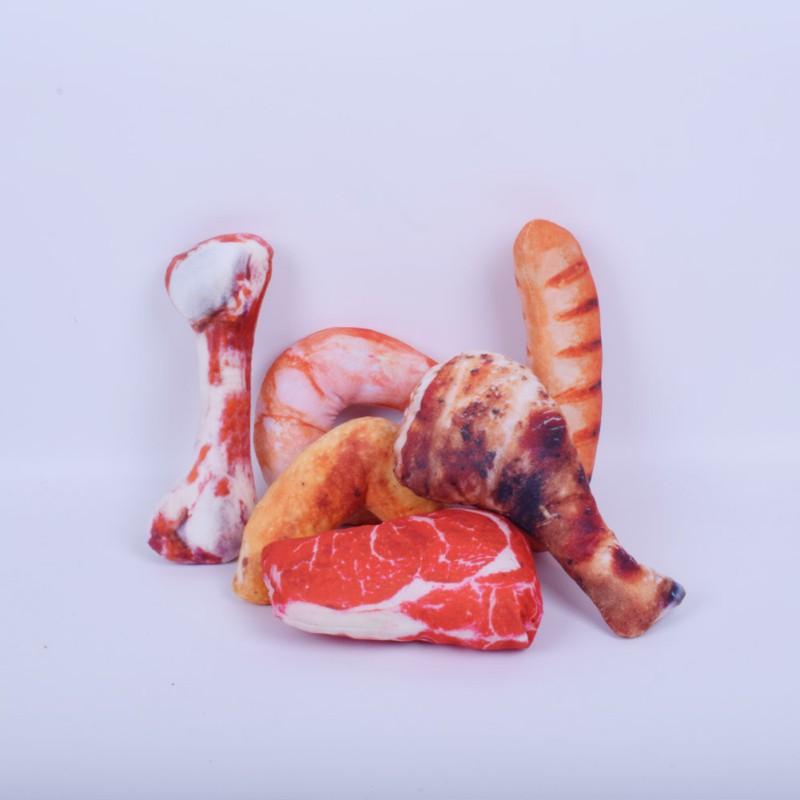 Изображение товара: Чистка зубов для домашних животных игрушка для собак имитация мяса Жевательная молярная укуса устойчивая плюшевая пищащая игрушка товары для собак