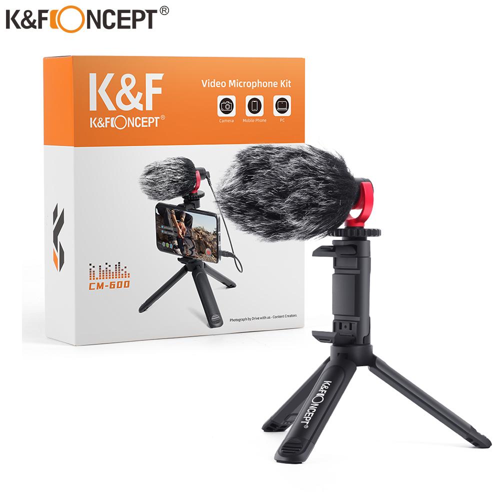 Изображение товара: K & F Concept Camera Video Microphone Профессиональный направленный штатив с подставкой/пушистое лобовое стекло для смартфона DSLR Camera
